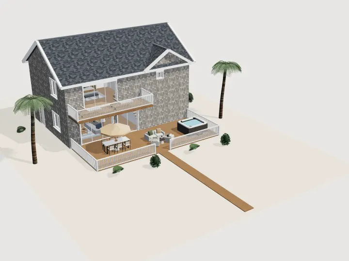 Beach House: 3D view of the outside
