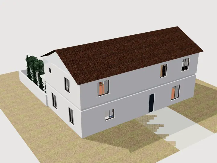 Mediterranean Villa: 3D view of the outside