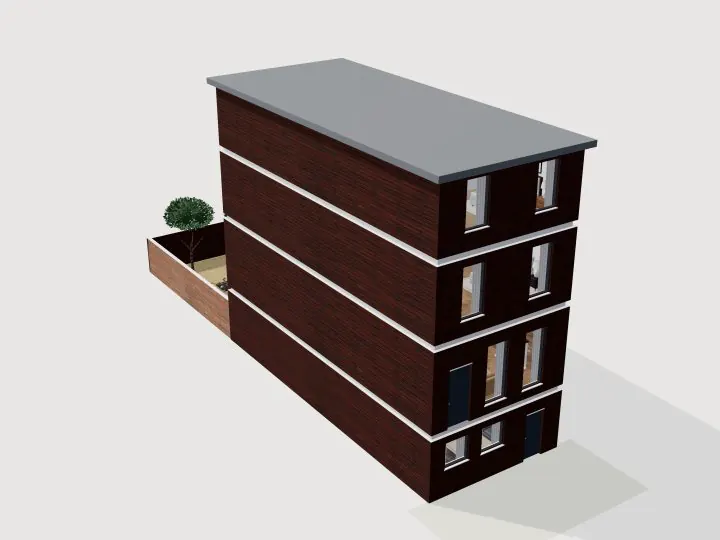 NYC Brownstone: 3D view of the outside