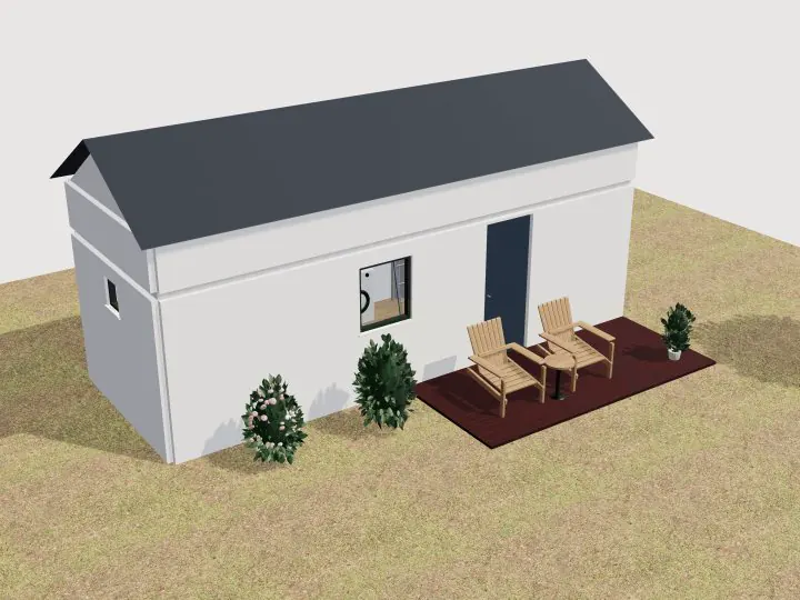 Tiny House: tampilan 3D bagian luar