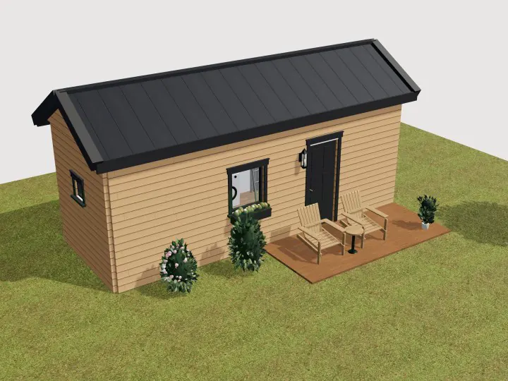 Tiny House: 3D view of the outside