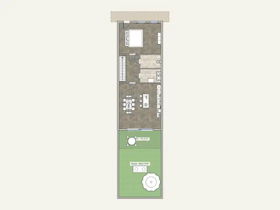 NYC Brownstone: 2D floor plan with furniture