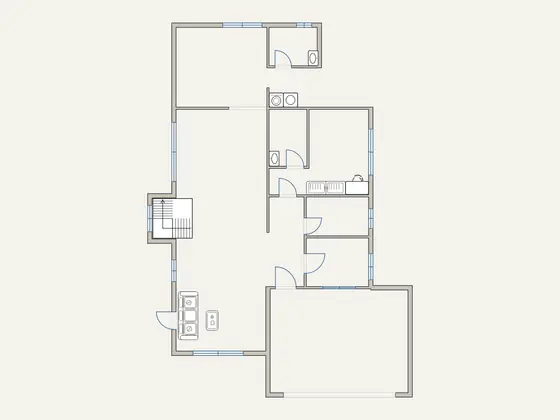 Denah Rumah Satu Lantai: denah berfurnitur
